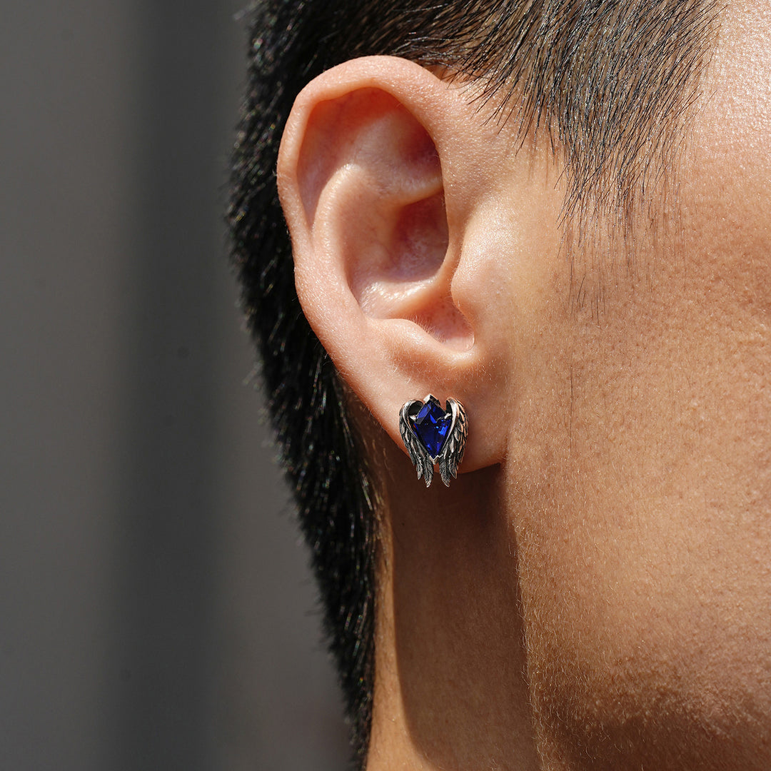 Vintage Sapphire Wings of Freedom Stud Earrings