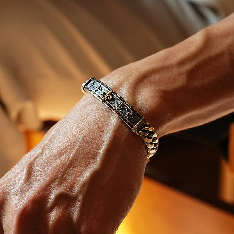 Vintage Fleur De Lis Cuban Bracelet