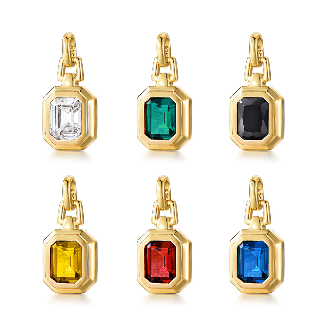 Golden Time Baguette Pendant Necklace