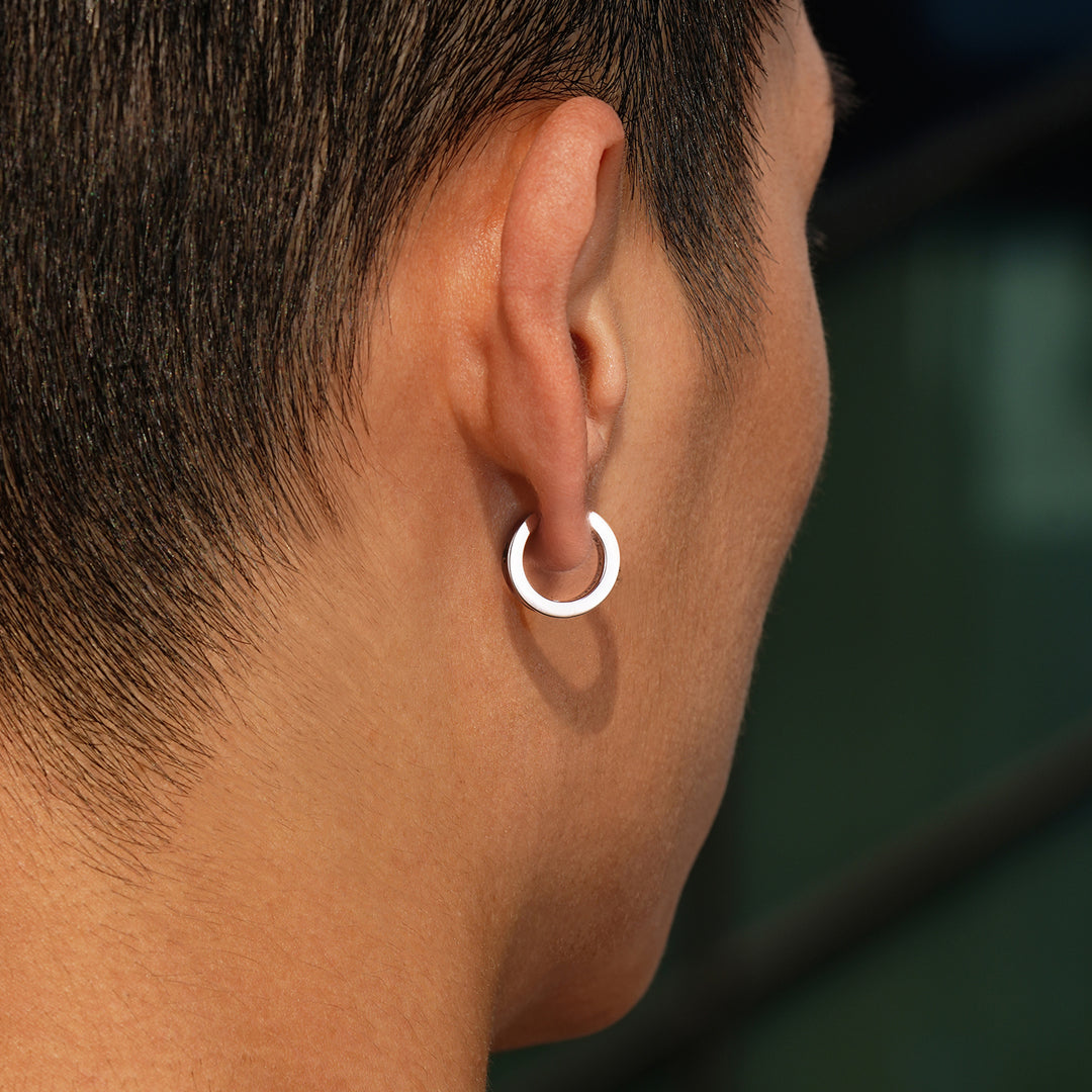 Sterling Silver Poker Suit Hoop Earrings