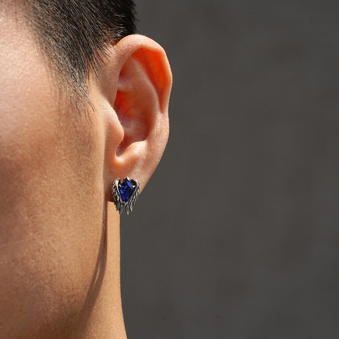 Vintage Sapphire Wings of Freedom Stud Earrings