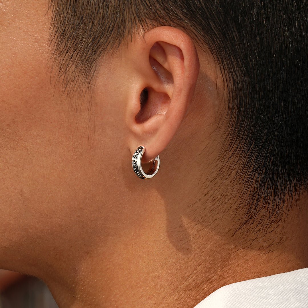Black Poker Card Hoop Earrings