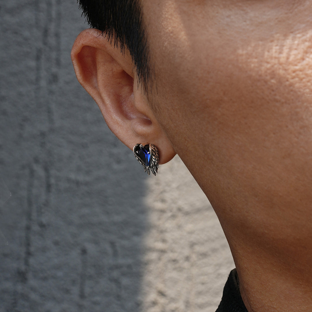 Vintage Sapphire Wings of Freedom Stud Earrings