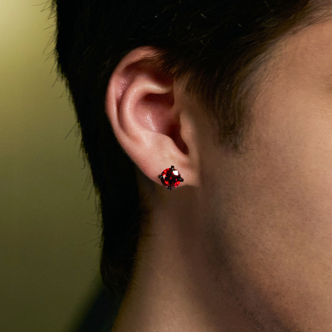 Dark Ruby Stud Earrings