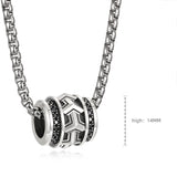 Armor Bead Black CZ Pendant