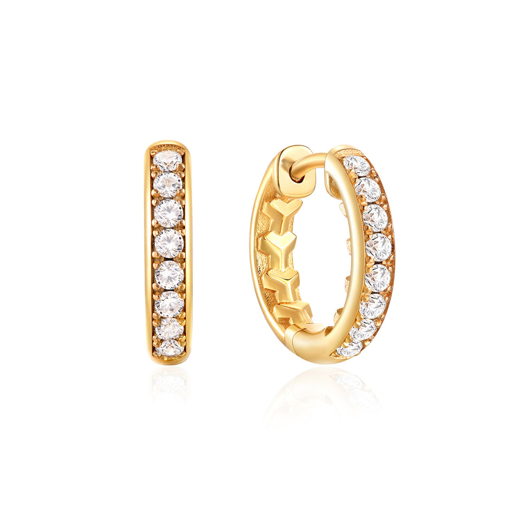 Iced Golden Inner Armor Hoop Earrings