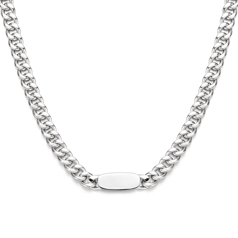 8mm Solid Nameplate Cuban Link Chain
