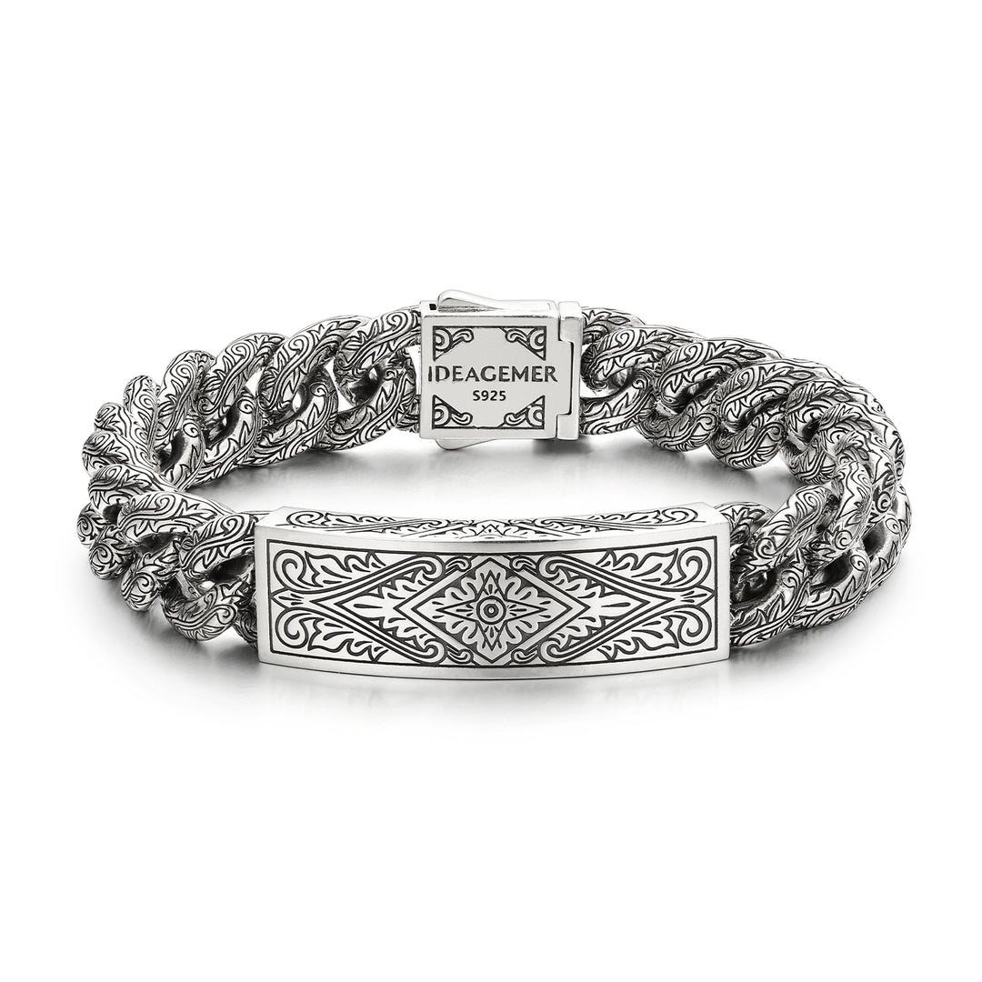 Vintage Konstantino Engraved Cuban Bracelet