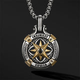 Sterling Silver Rotatable Compass Necklace Pendants