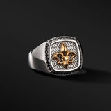 Fleur De Lis Iris Signet Ring