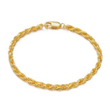 IDEAGEMER Sterling Silver Gold Plated Fashion Twist Bracelets