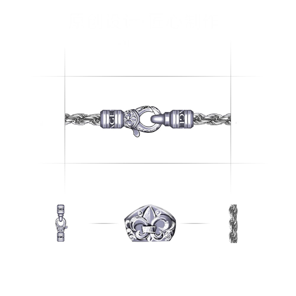 Fleur De Lis Iris Rope Chain