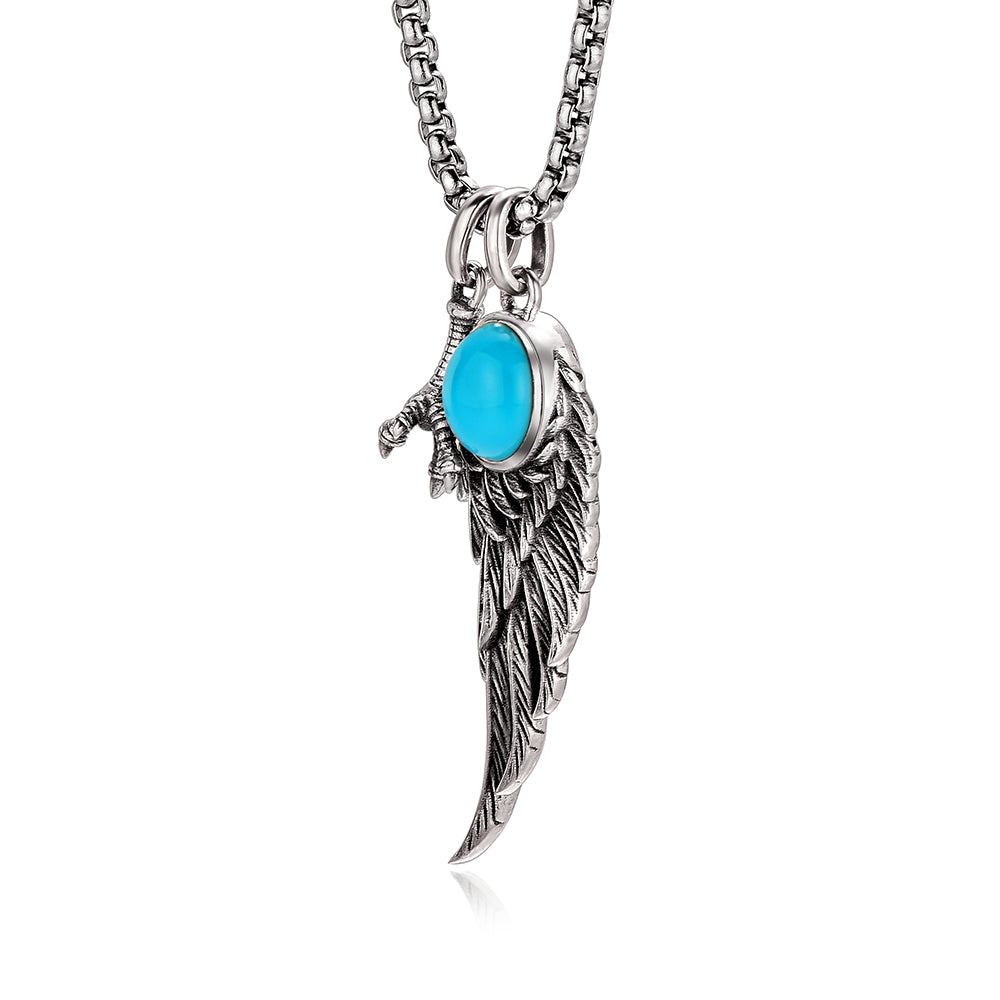 Vintage Wing & Claw Turquoise Pendant