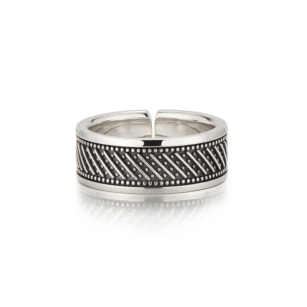 Vintage Points & Lines Ring Band