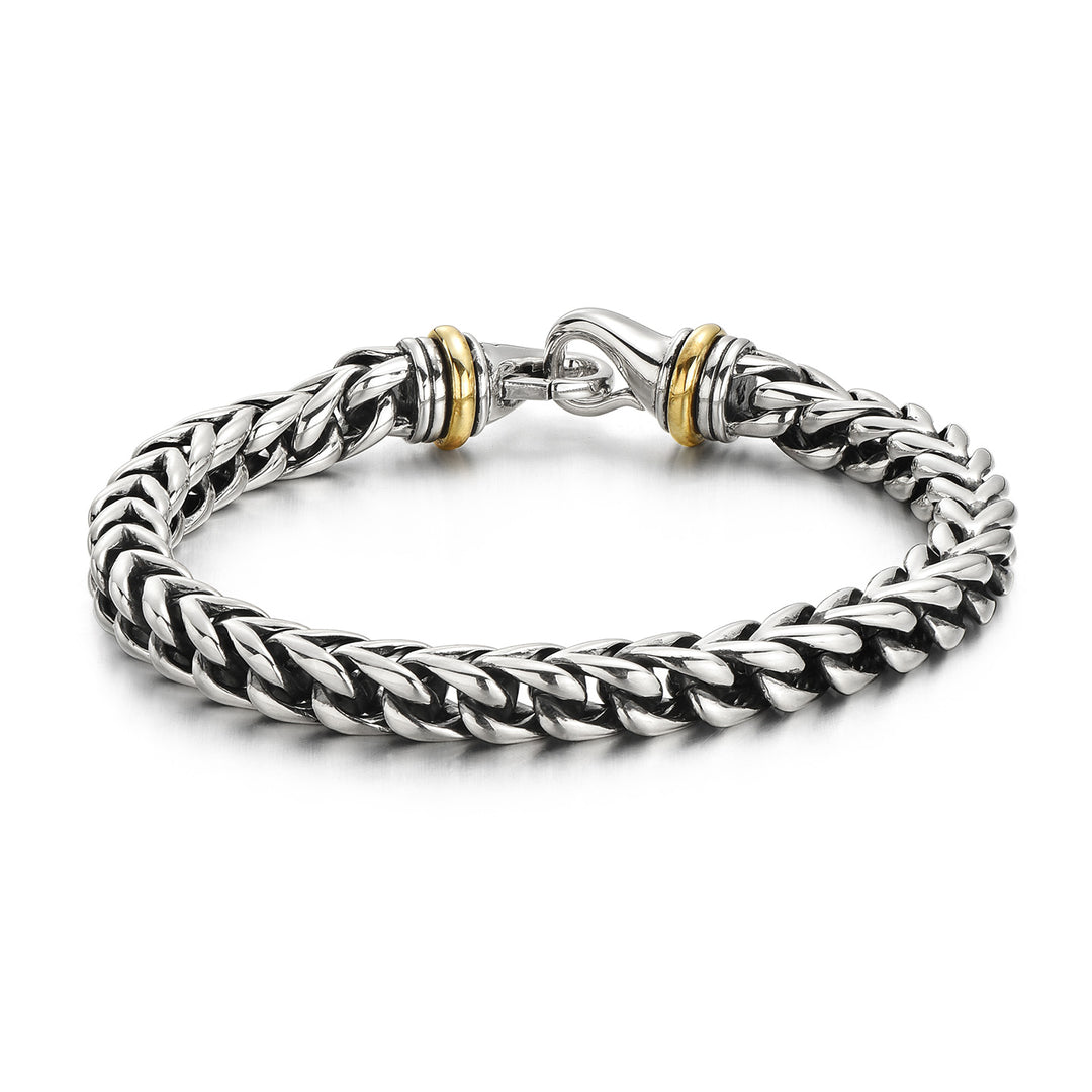 Vintage Two-Tone Horsewhip Chain Bracelet