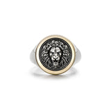 Vintage 14K Gold Lion King Round Signet Ring