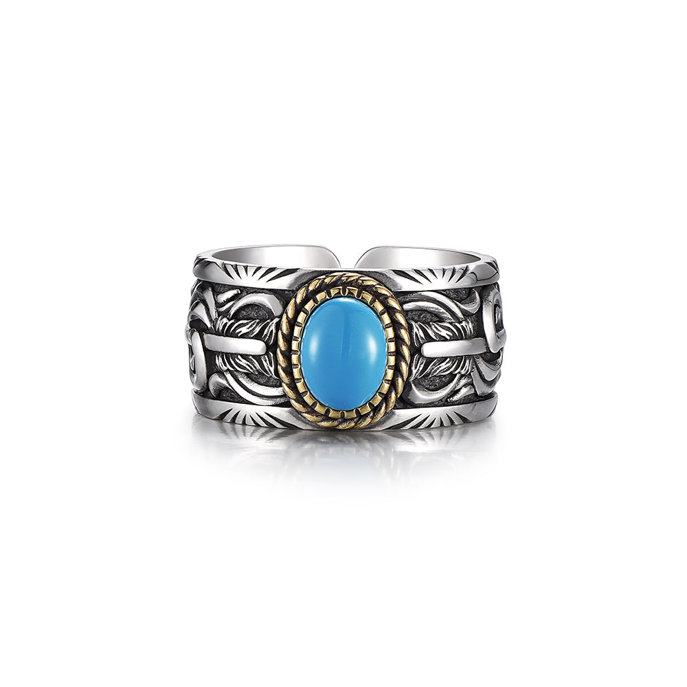 Vintage Feather Arrow Turquoise Ring