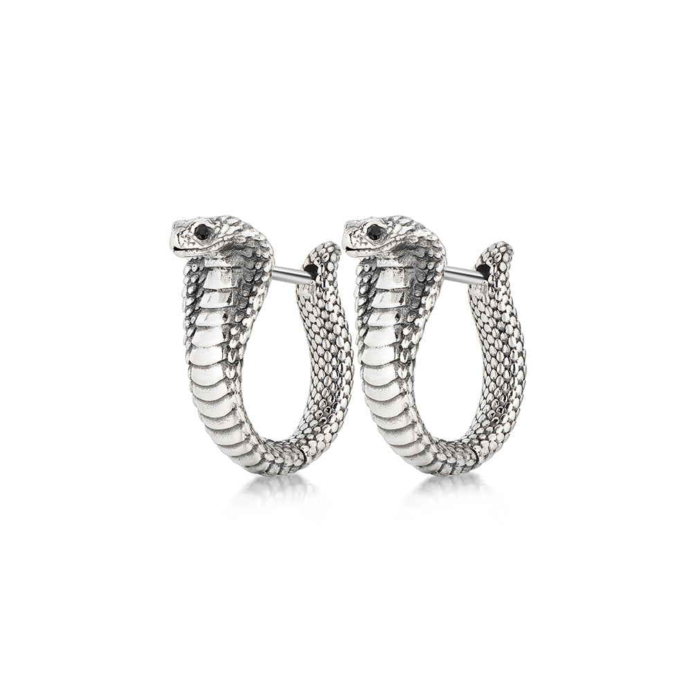 Vintage King Cobra Hoop Earrings