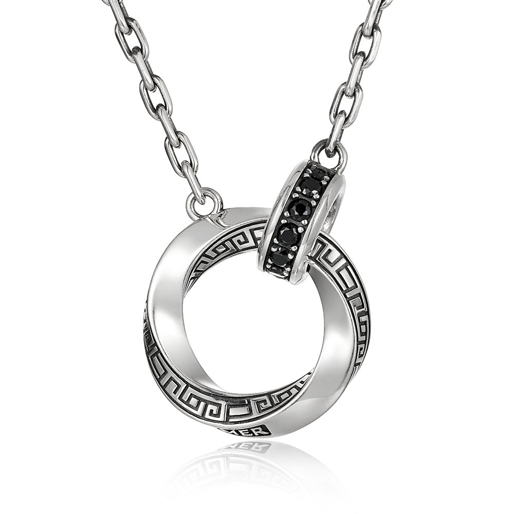 Double Mobius Hoop Pendant Necklace