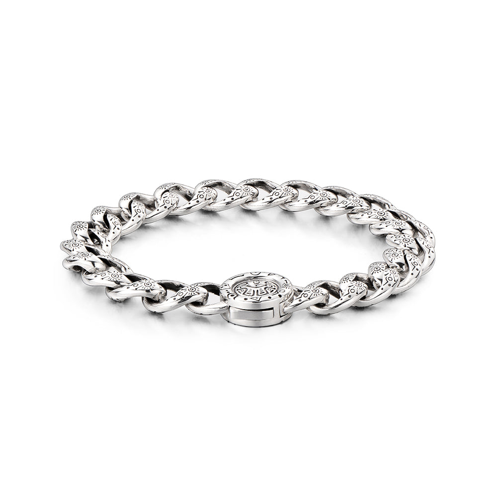 Vintage Totem Pattern Cuban Link Bracelet