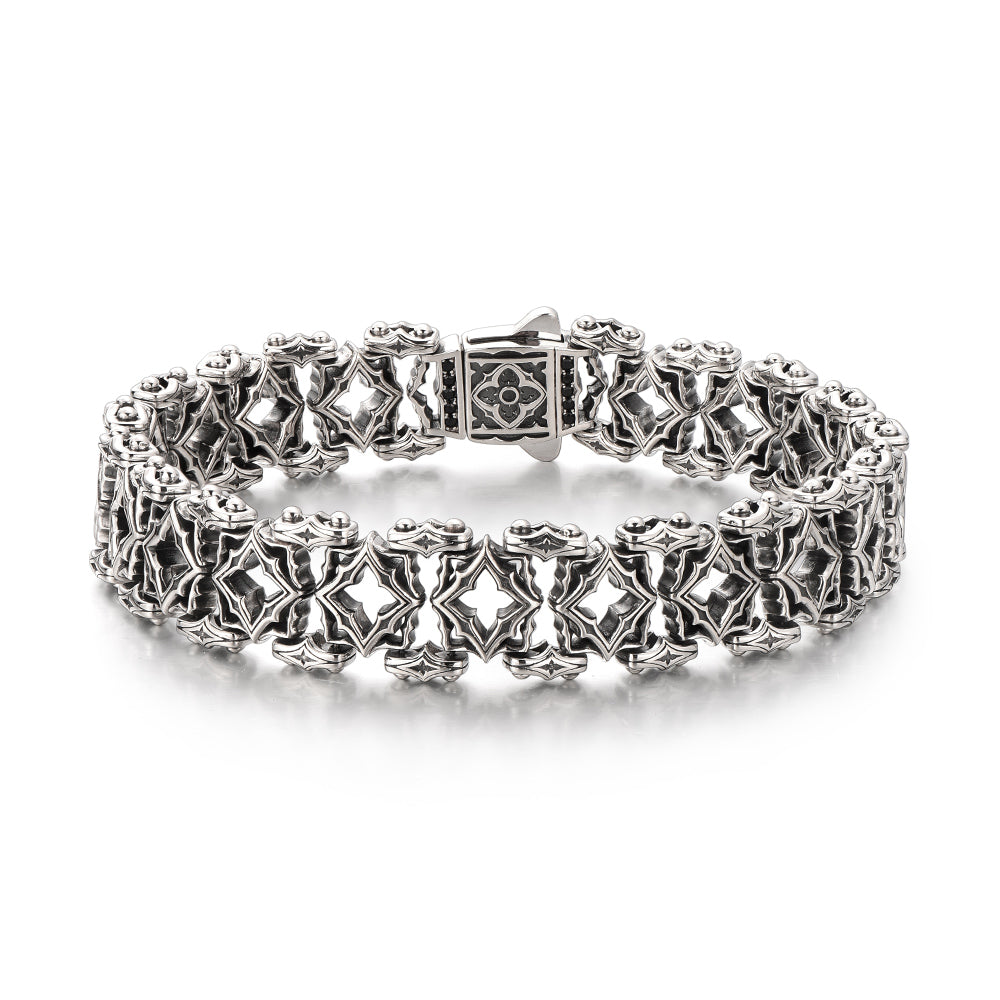 Vintage Four Pointed Star Link Chain Bracelet