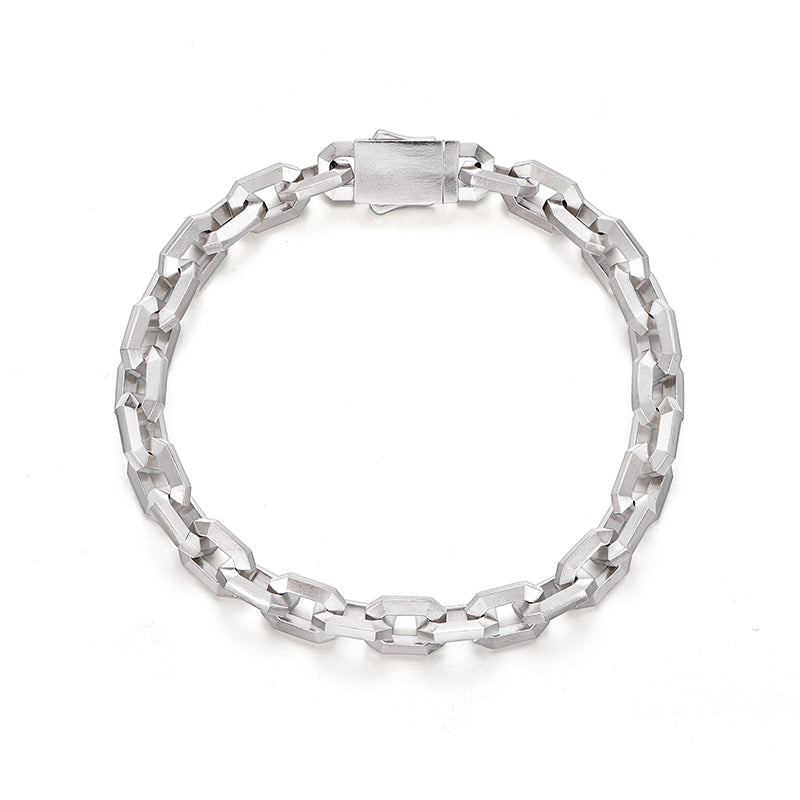 Apex Geometric Faceted Link Bracelet