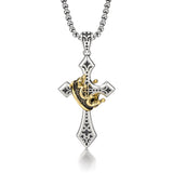 IDEAGEMER Crown Cross Sterling Silver High Street Pendants