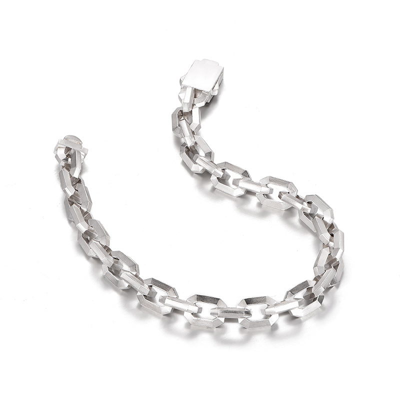 Apex Geometric Faceted Link Bracelet