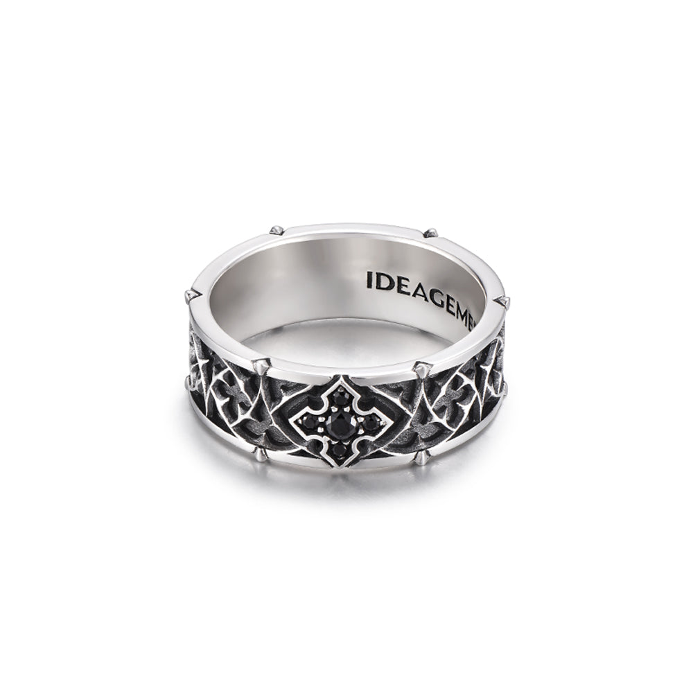Vintage Thorn Cross Ring Band