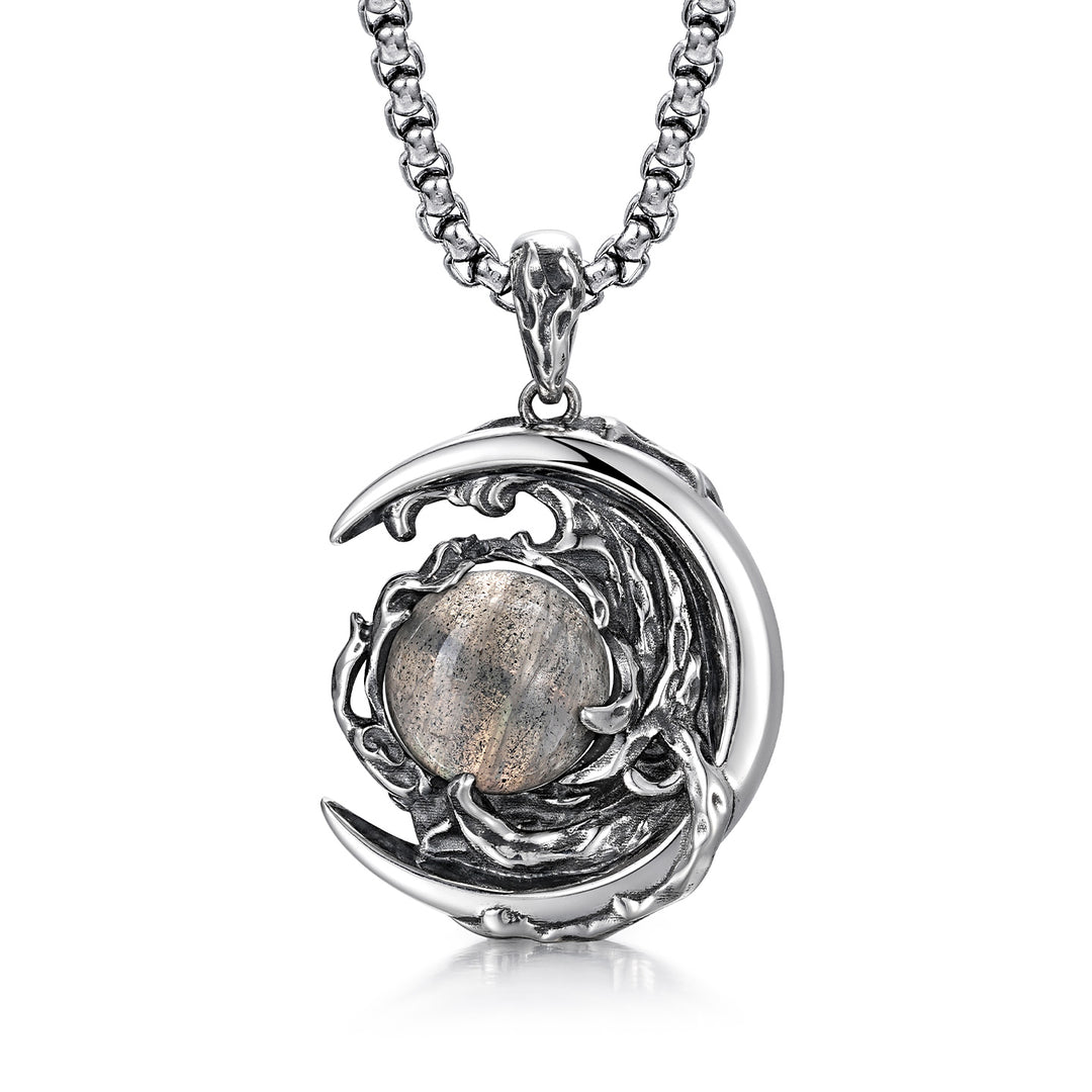Vintage Lunar Sentinel Labradorite Pendant