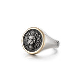 Vintage 14K Gold Lion King Round Signet Ring