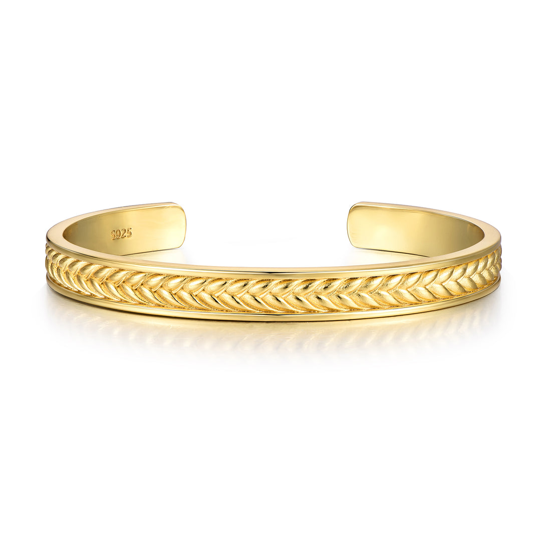 Golden Wheat Ear Bangle Bracelet