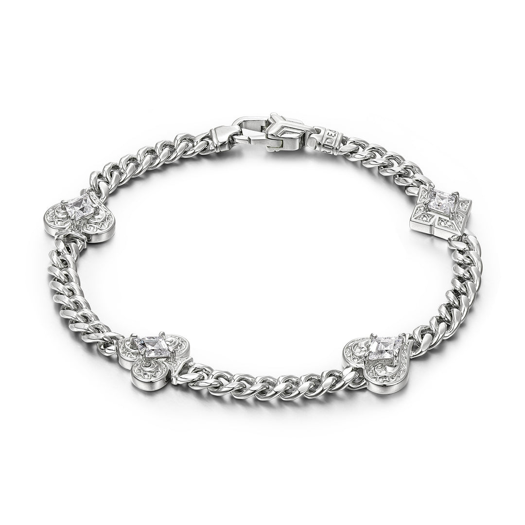 Fleur-De-Lis Iris Cuban Bracelet