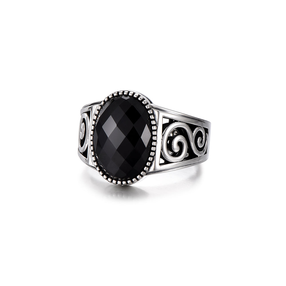 Vintage Oval Black Onyx Signet Ring