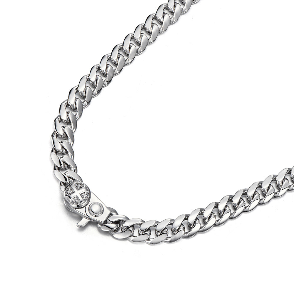 8mm Miami Cuban Link Chain w / Cross Clasp