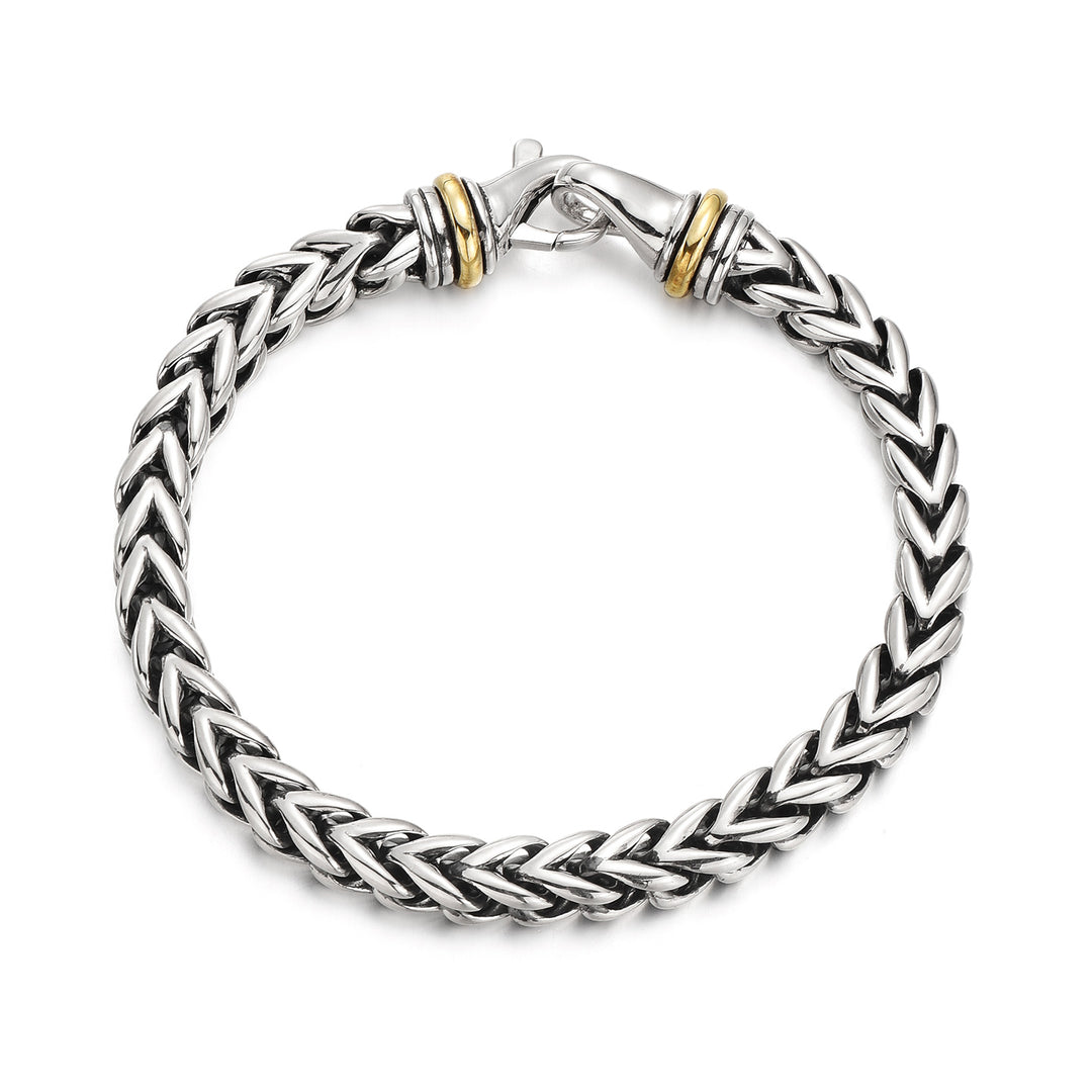 Vintage Two-Tone Horsewhip Chain Bracelet