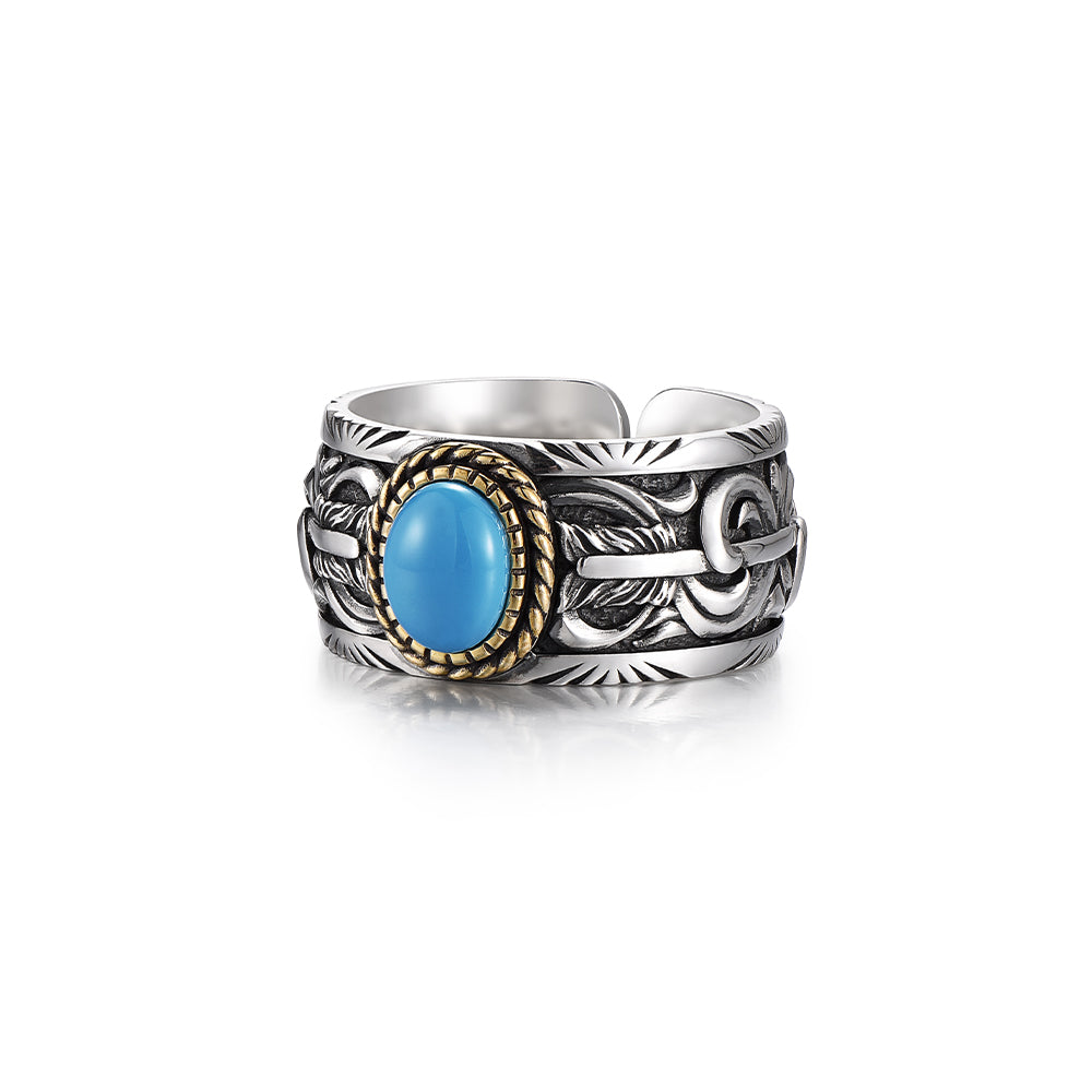Vintage Feather Arrow Turquoise Ring