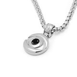 IDEAGEMER  Eye Of Devil Sterling Silver Necklace Black Zircon Pendants