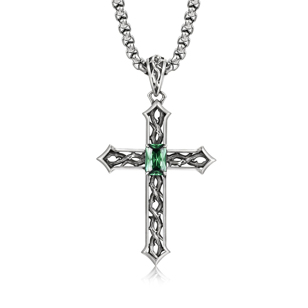 Vintage Briar Cross Pendant