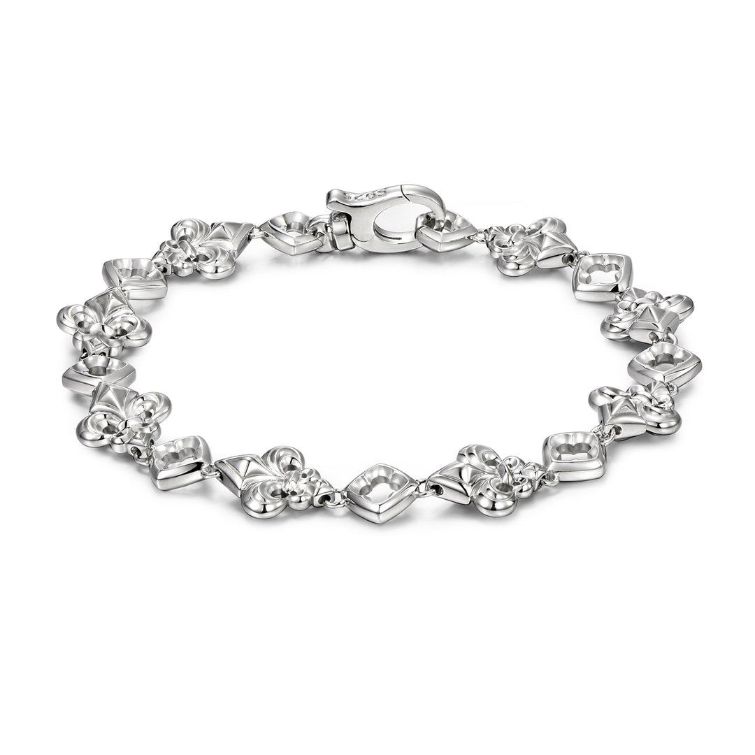 Fleur-De-Lis Iris & Lucky Clover Bracelet