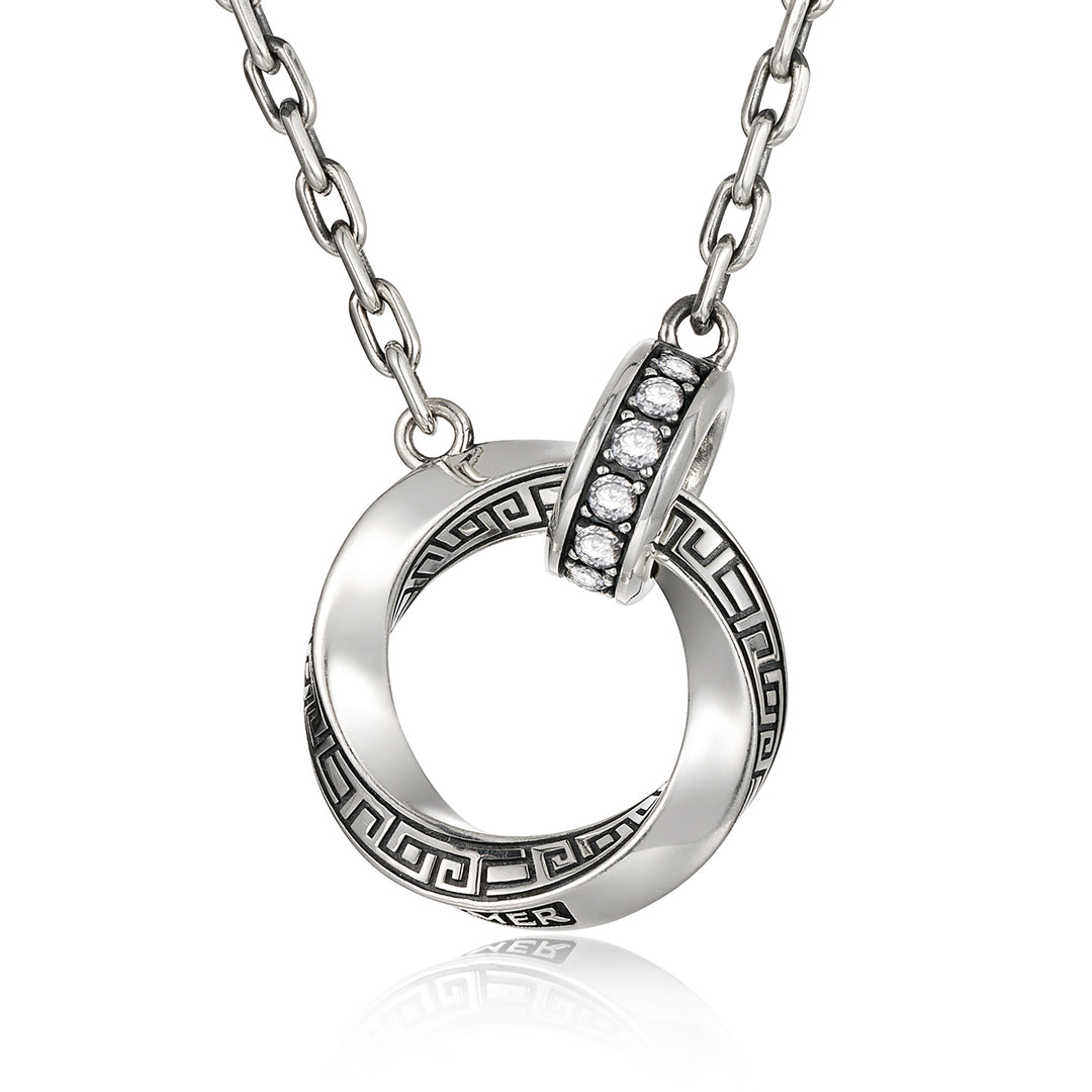 Double Mobius Hoop Pendant Necklace