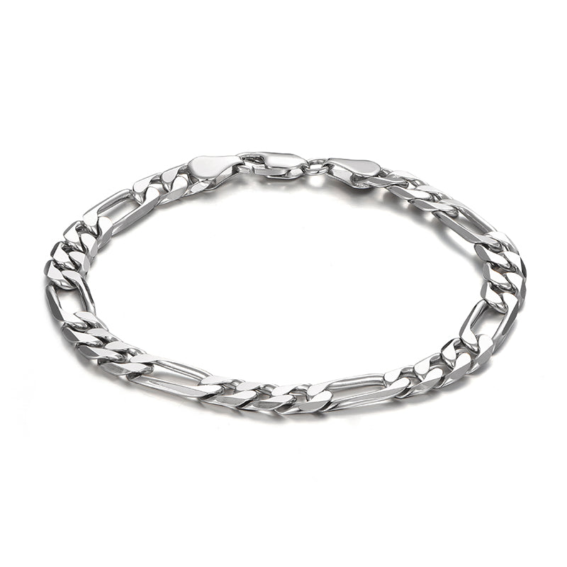 Sterling Silver Figaro Hip Hop Bracelets