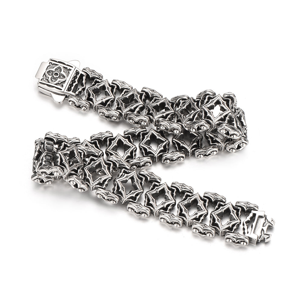Vintage Four Pointed Star Link Chain Bracelet