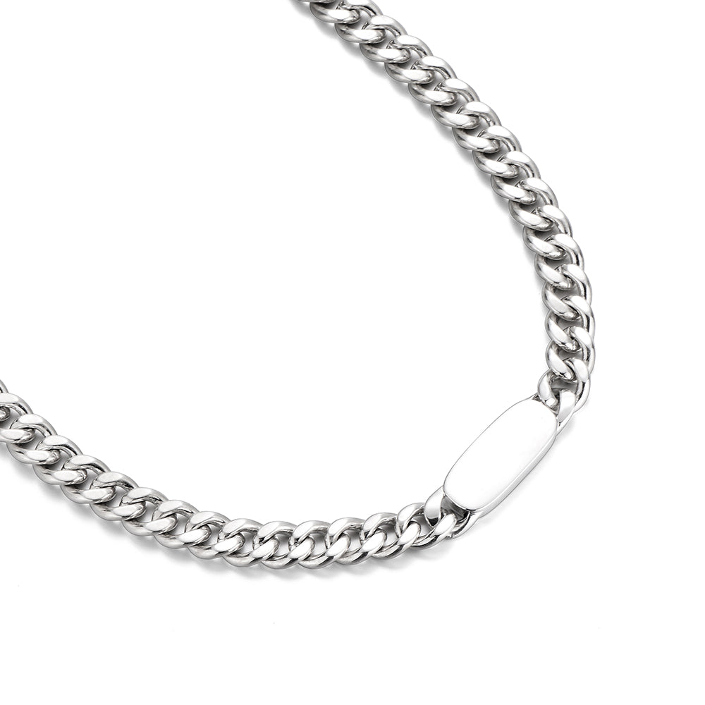 8mm Solid Nameplate Cuban Link Chain