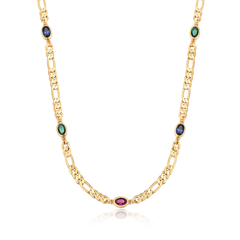 4 mm Infinity Gems Figaro Link Chain