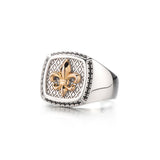 Fleur De Lis Iris Signet Ring