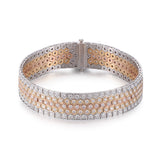 18K Gold Honeycomb Bracelet With Diamonds