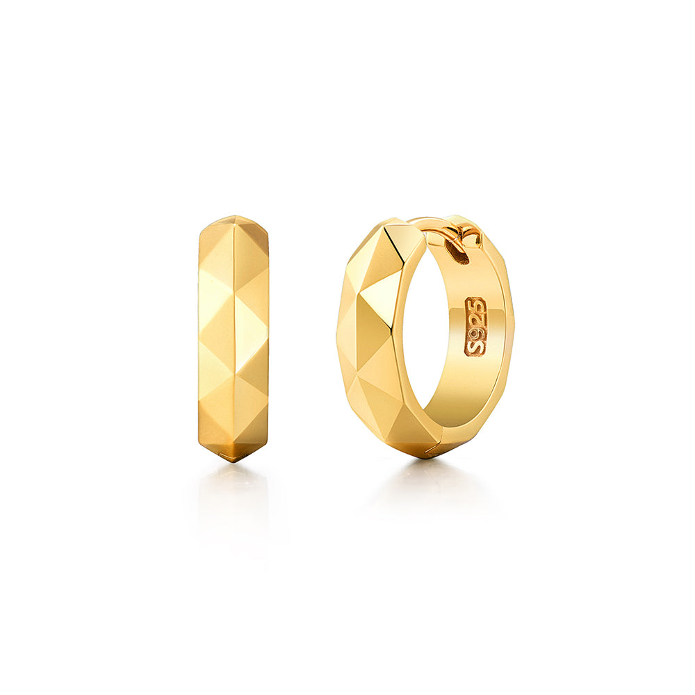 Multi Faceted Hoop Earrings