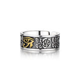 Vintage Eye of Horus & Rose Ring Band