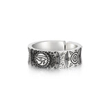 Eye of Horus Adjustable Sterling Silver Rings